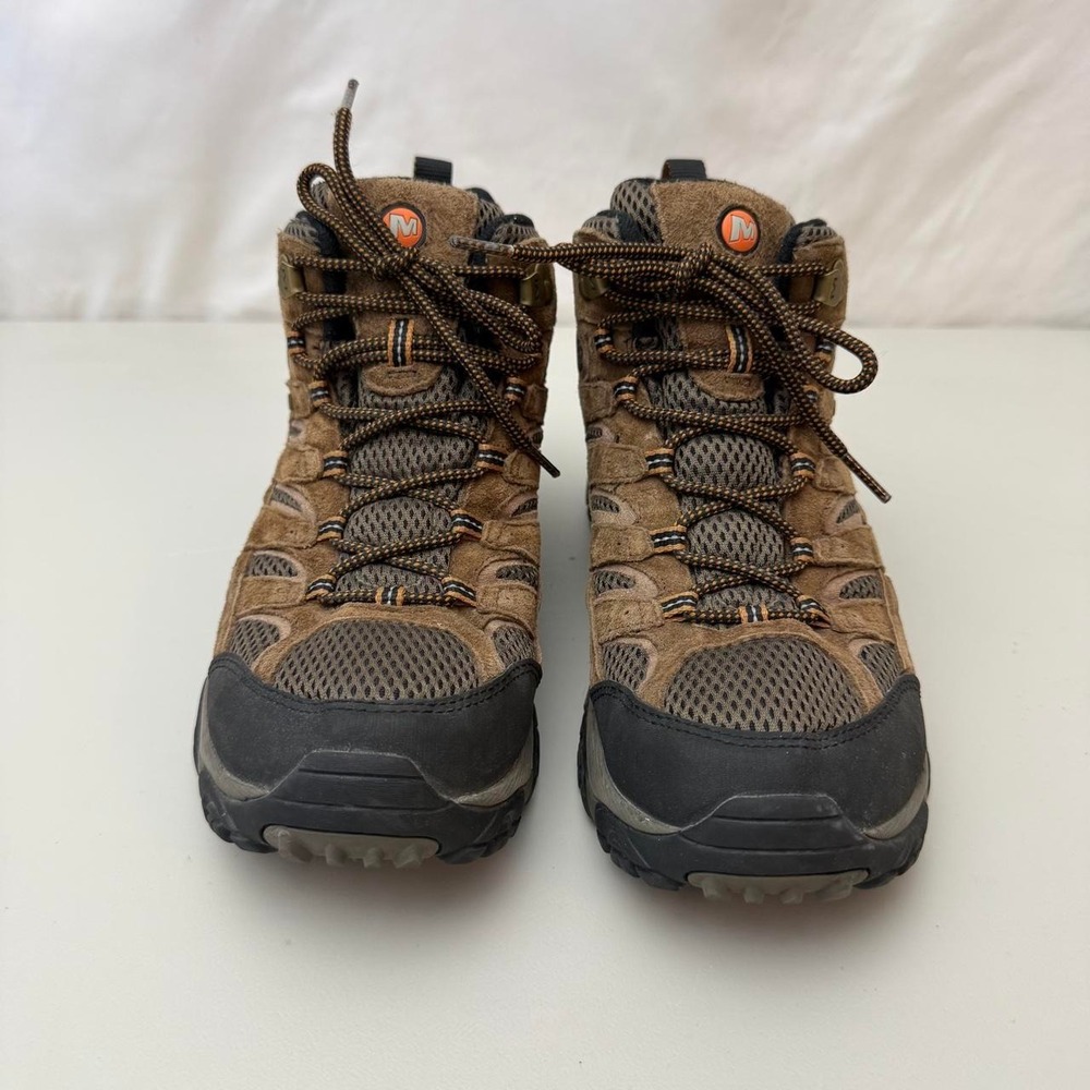 Merrell Moab 2 Mid Waterproof Hiking Boots Mens US 9 Brown Suede Vibram Size 9 - Picture 2 of 8